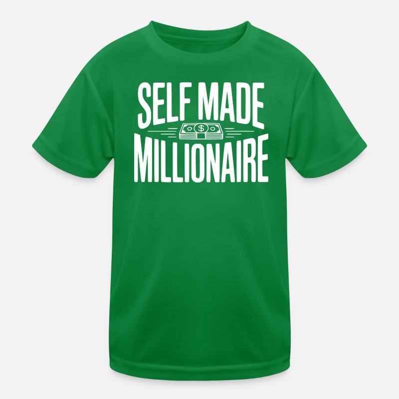 Self Made Millionaire Kids Functional T-Shirt