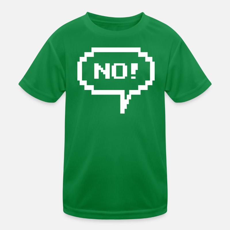 Pixel speech bubble "No!" Kids Functional T-Shirt