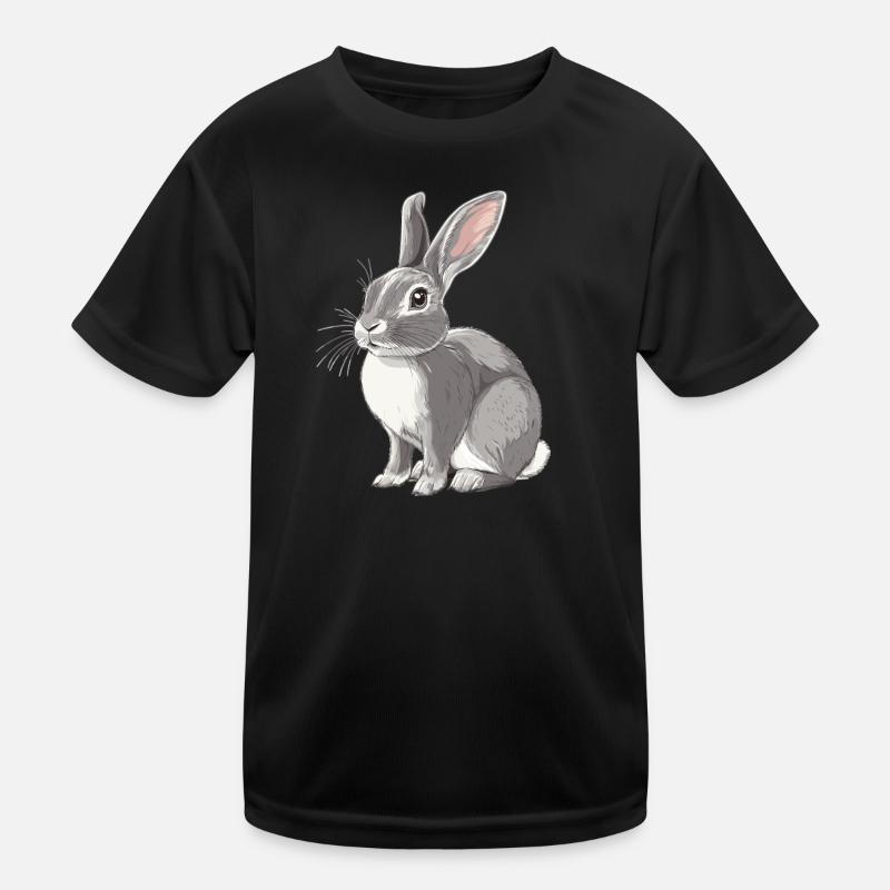 Hasen Hase - Kinder Funktions-T-Shirt - Schwarz