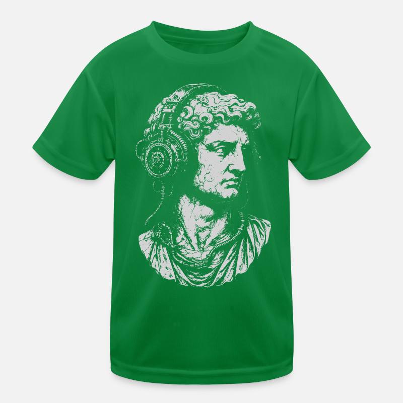 Classical Bust with steampunk Headphones Kids Functional T-Shirt