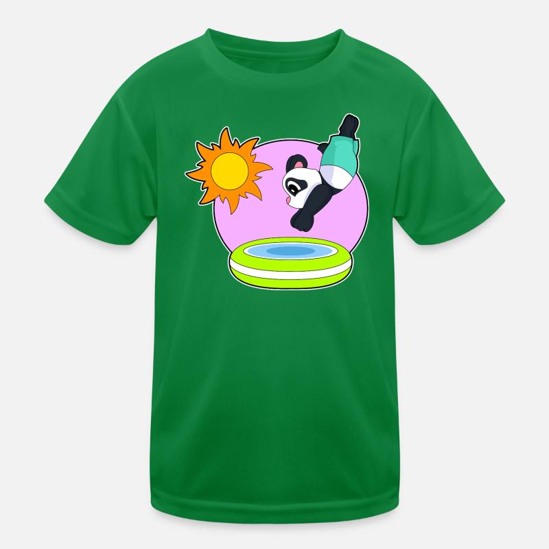 Panda Swimming Pool Summer Kids Functional T-Shirt