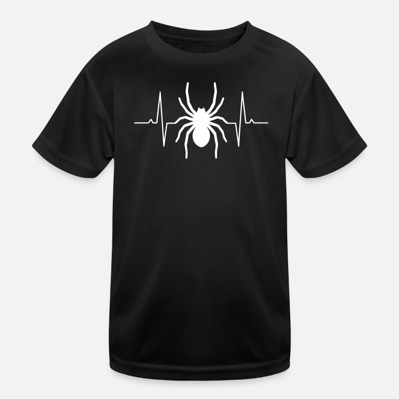 Spider Heartbeat ECG Terrarium Vector Kids Functional T-Shirt