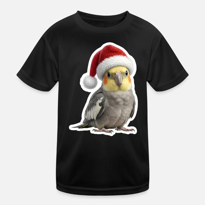 Froehlicher Nymphensittich feiert mit Kinder Funktions-T-Shirt