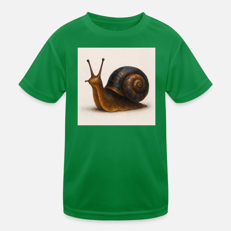 Snail with blue shimmer shell Kids Functional T-Shirt