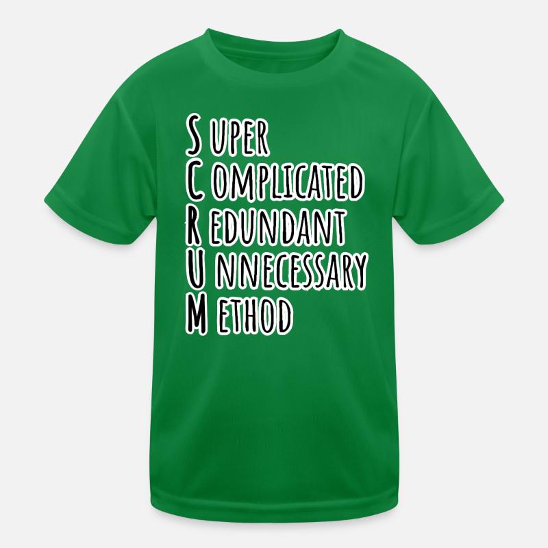 SCRUM Master has agilely developed the Daily Backlog Refinement Kids Functional T-Shirt