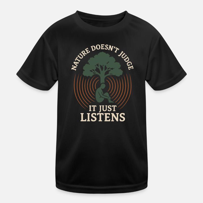Forest Walk Overthinker Mental Reset Kids Functional T-Shirt