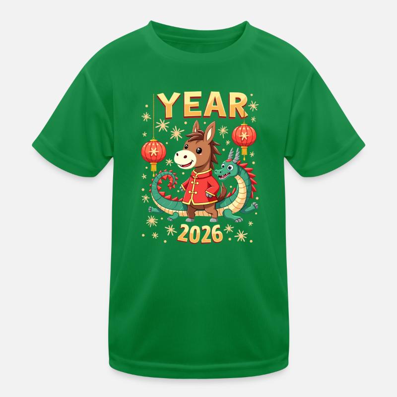 Nouvel An chinois du cheval 2026 T-shirt sport Enfant