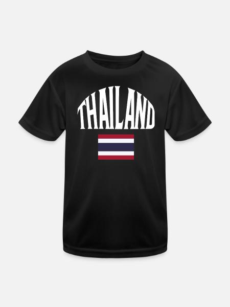 Thailand - Kinder Funktions-T-Shirt - Schwarz