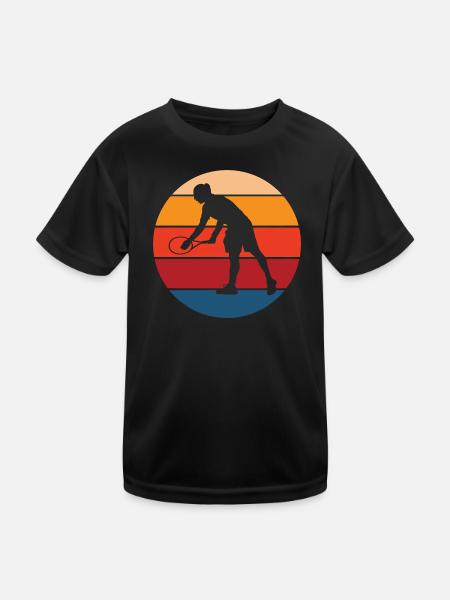 Tennis - Kinder Funktions-T-Shirt - Schwarz - Vorne