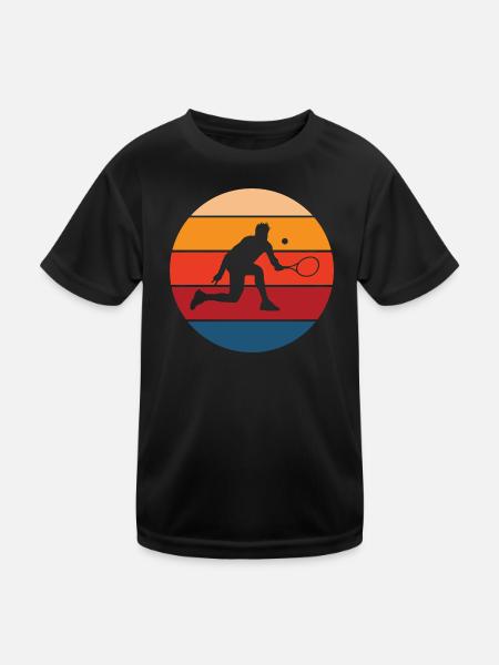 Tennis - Kinder Funktions-T-Shirt - Schwarz - Vorne