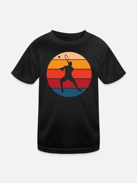 Tennis - Kinder Funktions-T-Shirt - Schwarz - Vorne
