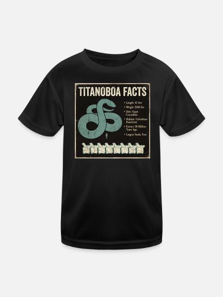 Titanoboa Facts Größte Schlange Der Urzeit - Kinder Funktions-T-Shirt - Schwarz