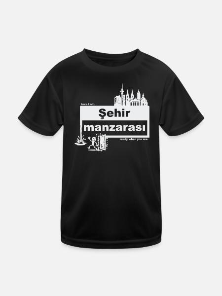 Cityscape - Turkish - ready when you are - Kids Functional T-Shirt - black - Front