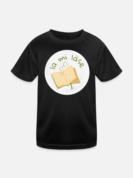 la mi läse - Kinder Funktions-T-Shirt - Schwarz - Vorne