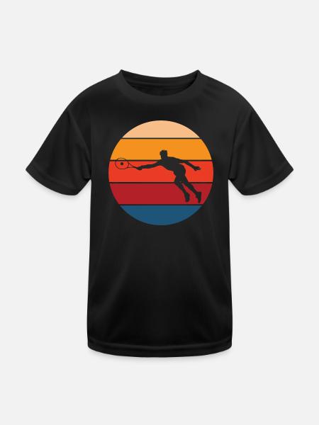 Tennis - Kinder Funktions-T-Shirt - Schwarz - Vorne