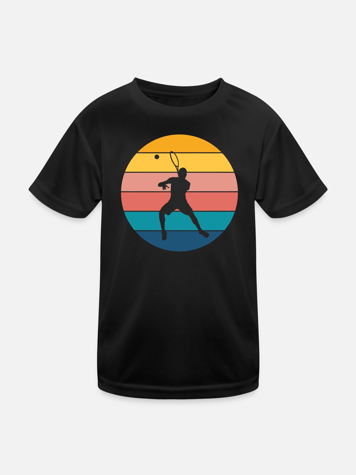 Tennis - Kinder Funktions-T-Shirt - Schwarz - Vorne