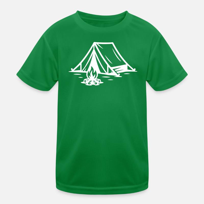 Tent Campfire Kids Functional T-Shirt