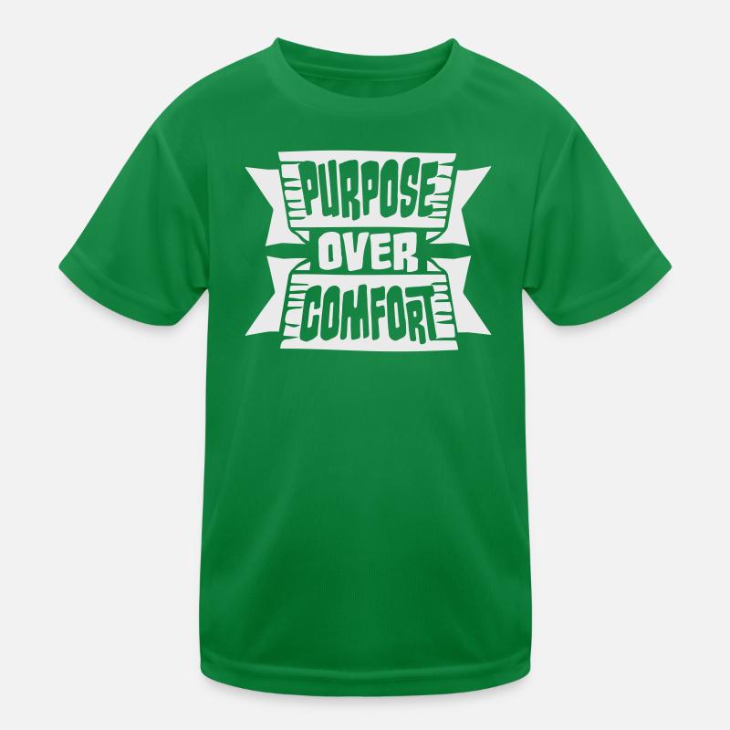 Purpose Over Comfort Motivation Mindset Growth Kids Functional T-Shirt