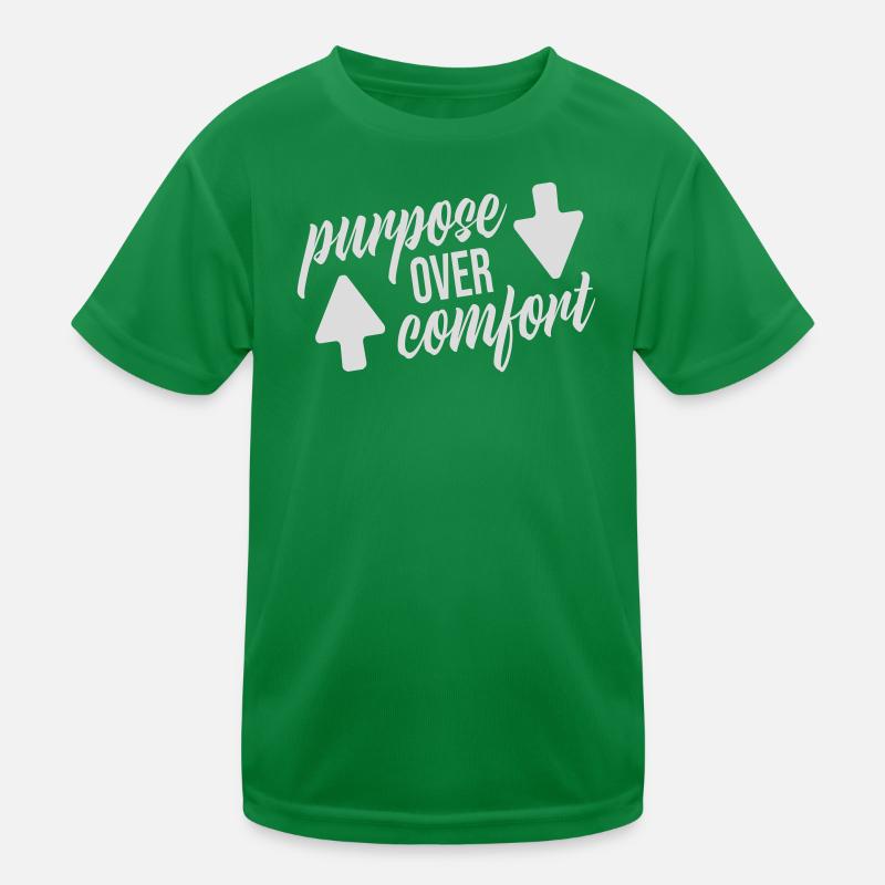Purpose Over Comfort Motivation Mindset Wachstum Kinder Funktions-T-Shirt