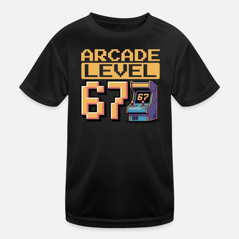 Arcade Level 67 Pixel Art Kinder Funktions-T-Shirt