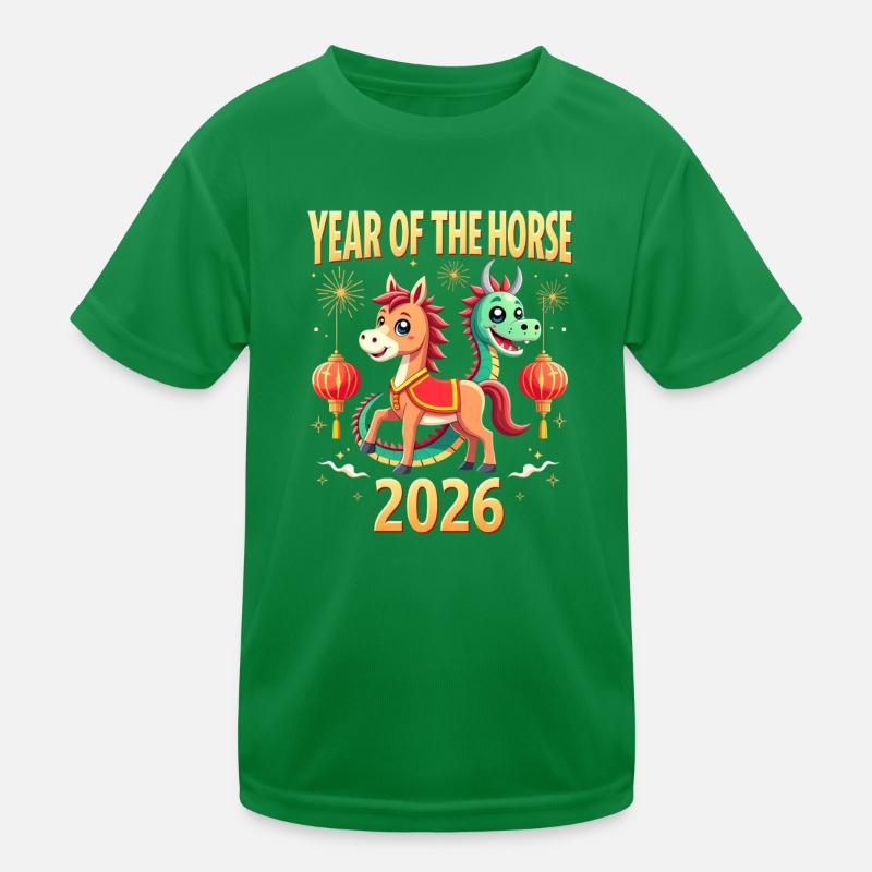 Nouvel An chinois du cheval 2026 T-shirt sport Enfant