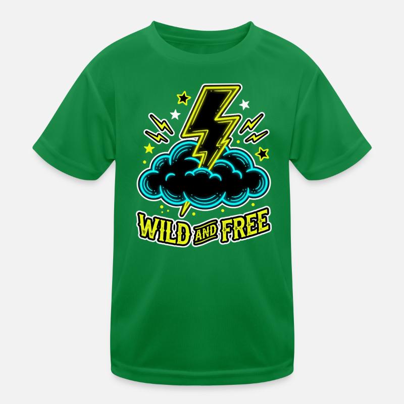Wild And Free Blitz Wolke Kinder Funktions-T-Shirt