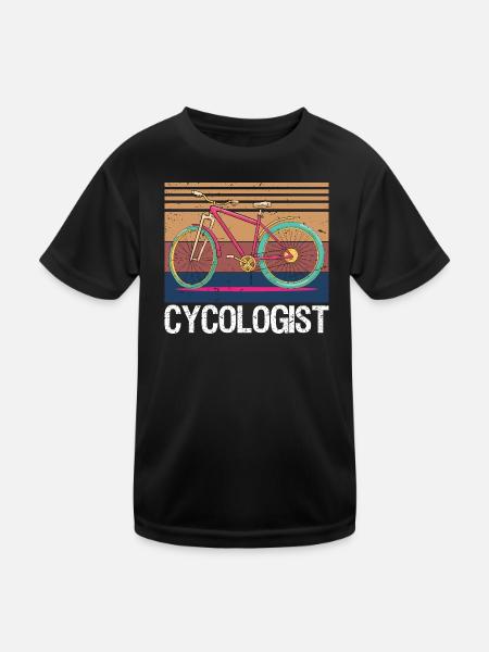 Cycologist Funny Vintage Cycling Cyclist Retro - Kinder Funktions-T-Shirt - Schwarz - Vorne