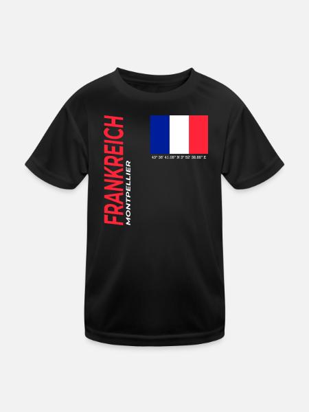 Montpellier - Kinder Funktions-T-Shirt - Schwarz - Vorne
