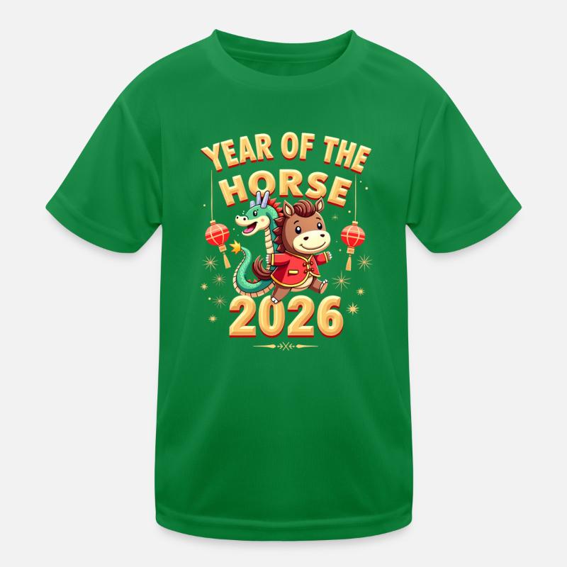 Nouvel An chinois du cheval 2026 T-shirt sport Enfant