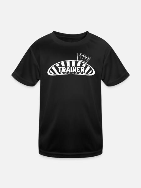 Trainer - Kinder Funktions-T-Shirt - Schwarz - Vorne