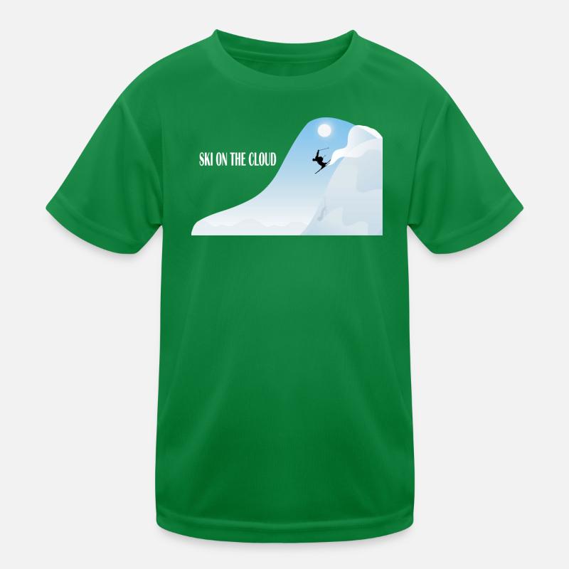 Skiing in the cloud Kids Functional T-Shirt
