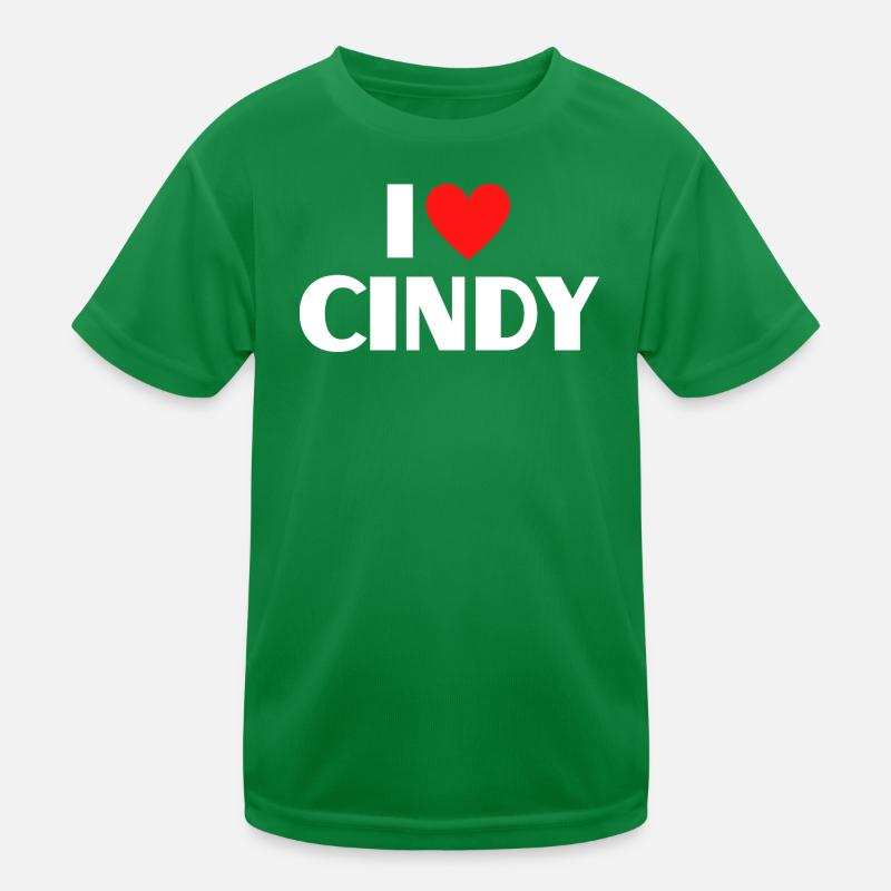 Ich liebe Cindy rotes Herz Retro Statement  Kinder Funktions-T-Shirt