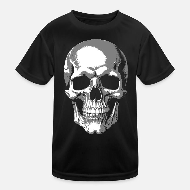 Graphique de crâne monochrome T-shirt sport Enfant