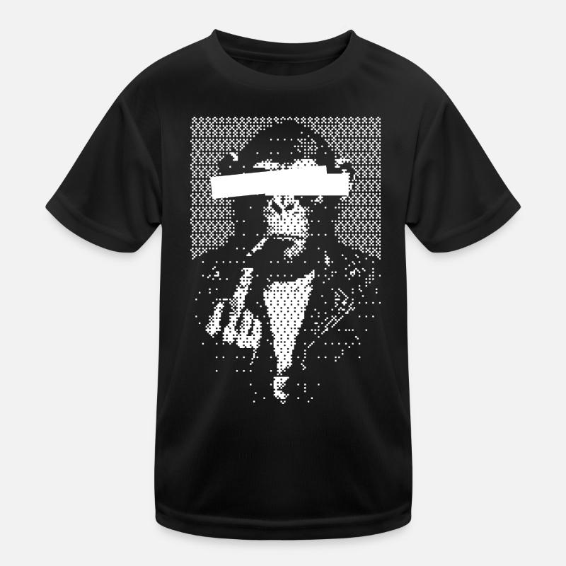 Blindfolded monkey criminal Kids Functional T-Shirt