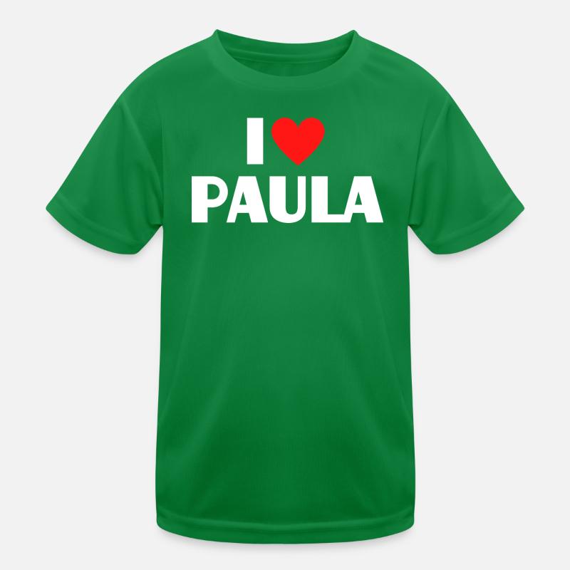 Ich liebe Paula rotes Herz Retro Statement  Kinder Funktions-T-Shirt