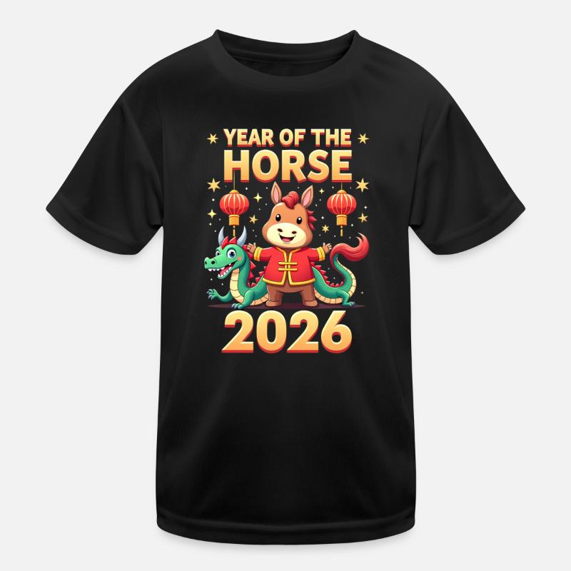 Nouvel An chinois du cheval 2026 T-shirt sport Enfant