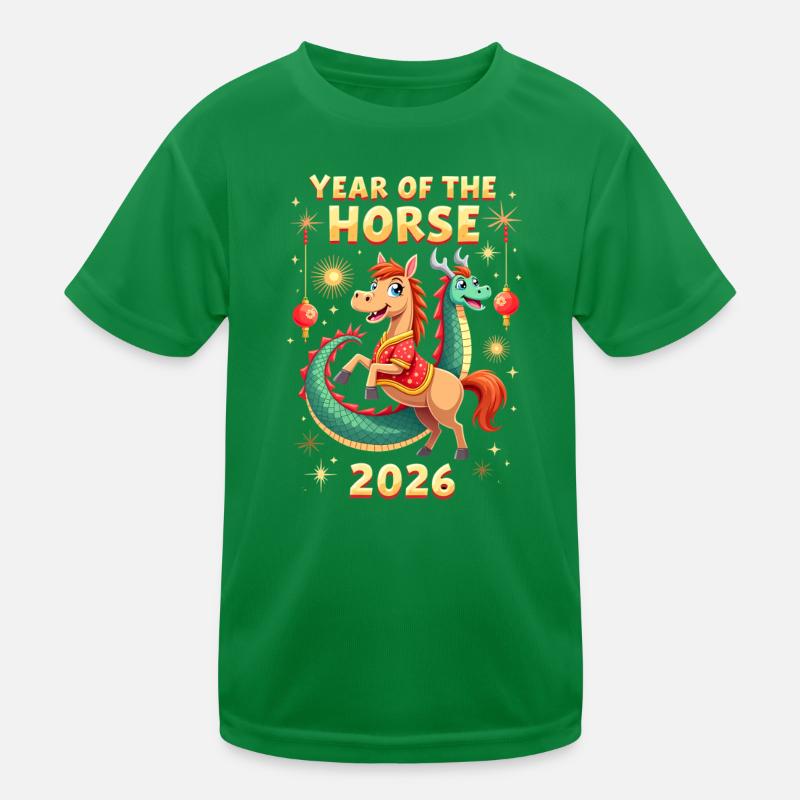 Nouvel An chinois du cheval 2026 T-shirt sport Enfant
