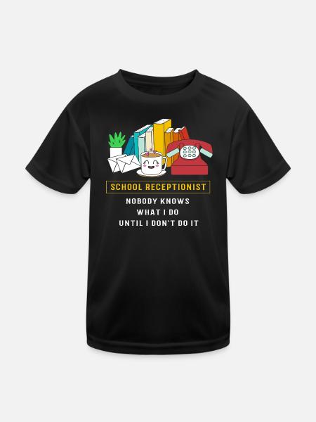 Receptionist Receptionist School - Kids Functional T-Shirt - black - Front