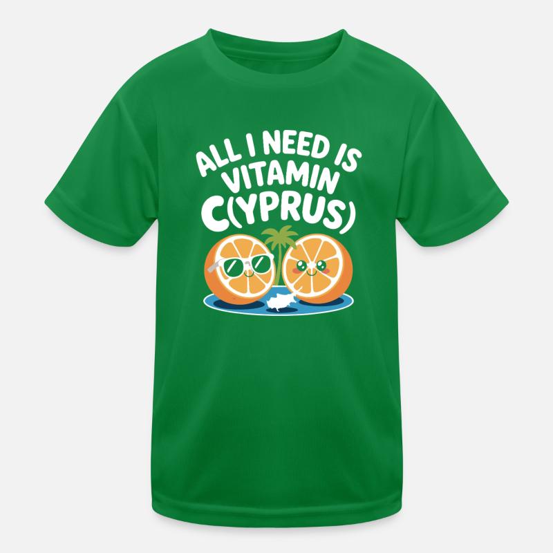 Chypre Tout ce dont j’ai besoin, c’est de vitamines Chypre Drapeau chypriote T-shirt sport Enfant