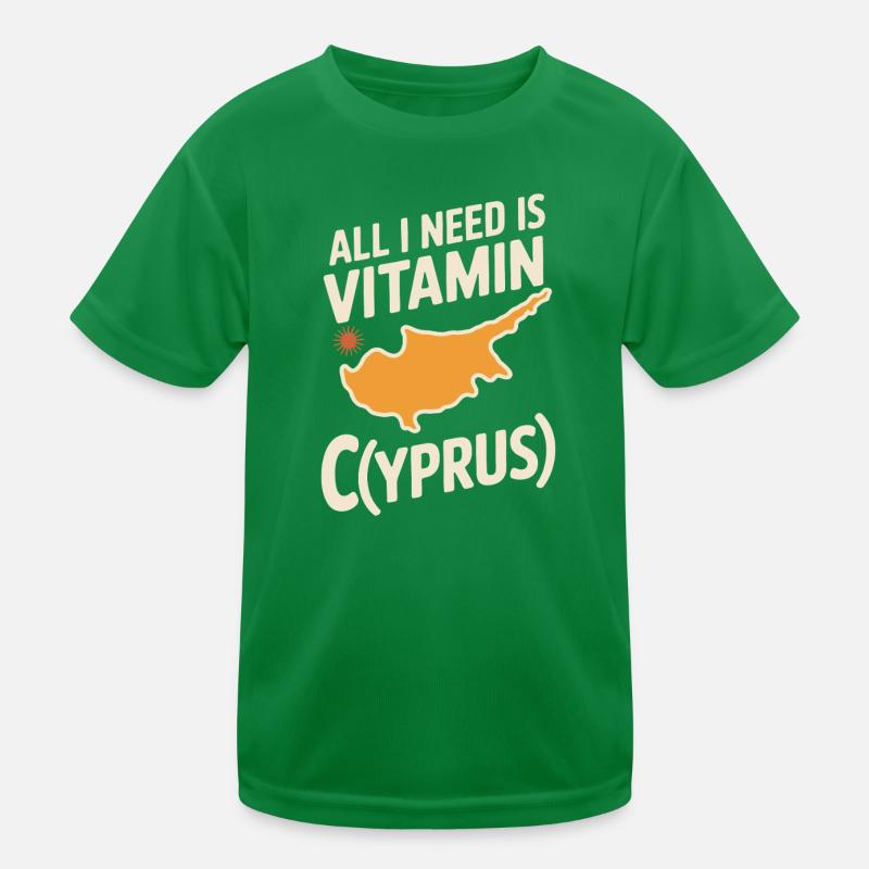 Chypre Tout ce dont j’ai besoin, c’est de vitamines Chypre Drapeau chypriote T-shirt sport Enfant