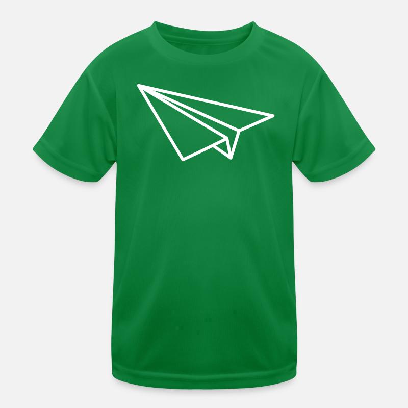 Paper Airplane Line Art Kids Functional T-Shirt