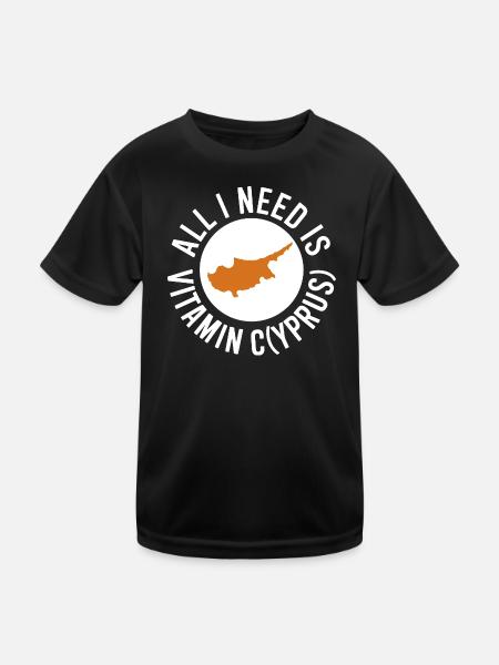 Cyprus All I Need Is Vitamin Cyprus Cyprus Flag - Kids Functional T-Shirt - black - Front