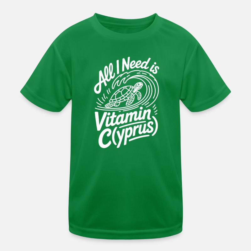 Chypre Tout ce dont j’ai besoin, c’est de vitamines Chypre Drapeau chypriote T-shirt sport Enfant