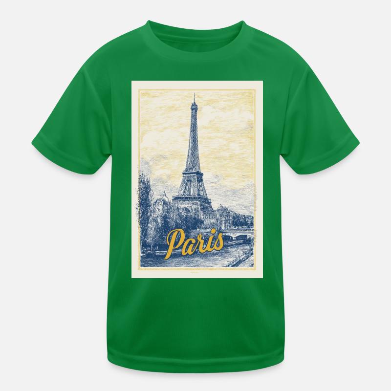 Pariser Eiffel-Bauplan Kinder Funktions-T-Shirt