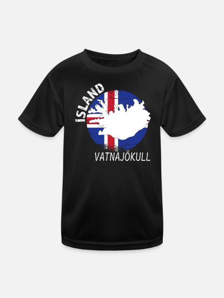 Vatnajökull - Kinder Funktions-T-Shirt - Schwarz - Vorne