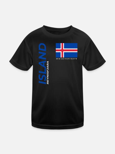 Reynisfjara - Kinder Funktions-T-Shirt - Schwarz - Vorne