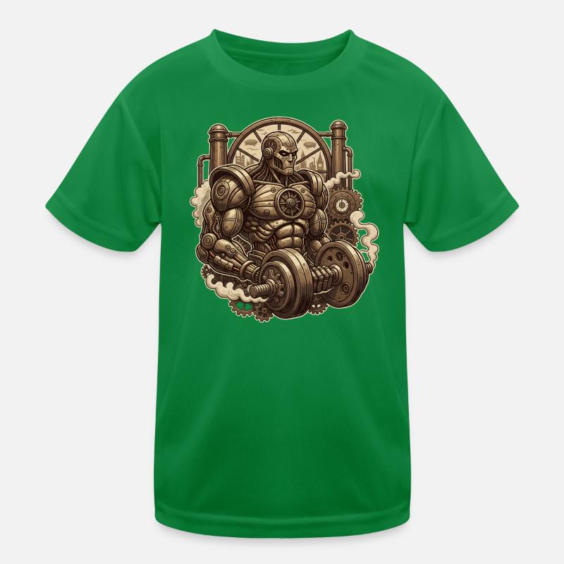 Steampunk Muscles Kids Functional T-Shirt