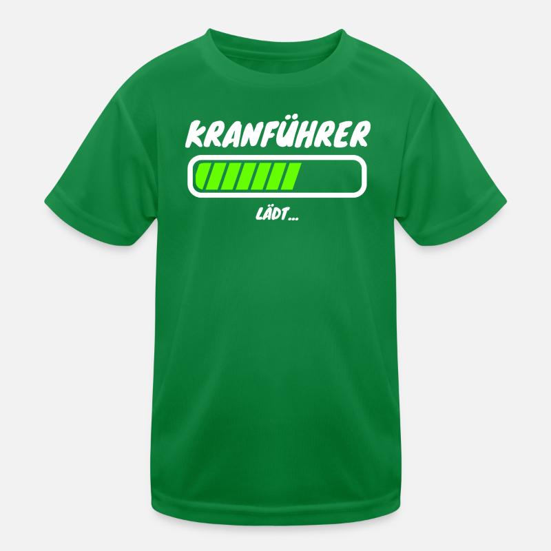 Kranführer Ladebalken Beruf Kinder Funktions-T-Shirt
