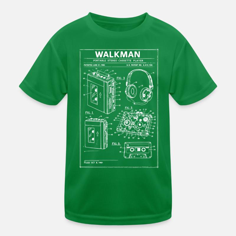 Walkman Blueprint Schematic Kids Functional T-Shirt