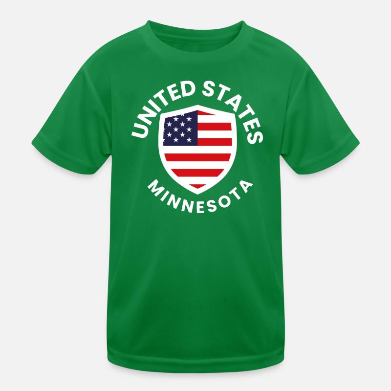Patriotic USA Minnesota Schilddesign Kinder Funktions-T-Shirt